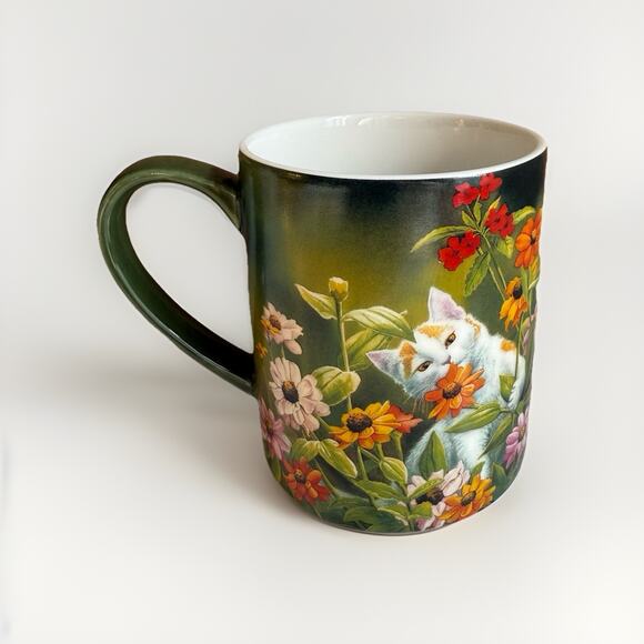 LANG Ceramic Coffee Mug Please Don’t Eat The Zinnias Susan Bourdet 14 oz - Picture 1 of 4